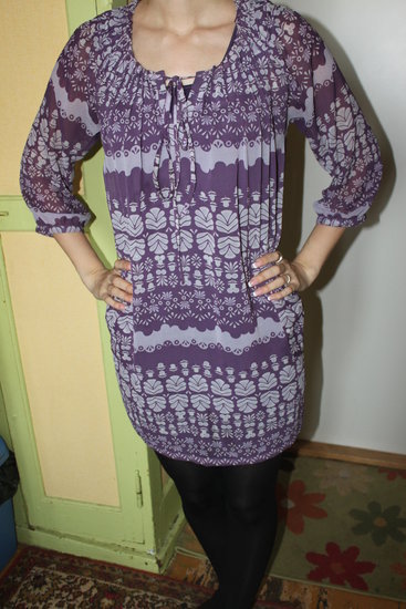 Vero moda violetinė marga suknelė-tunika