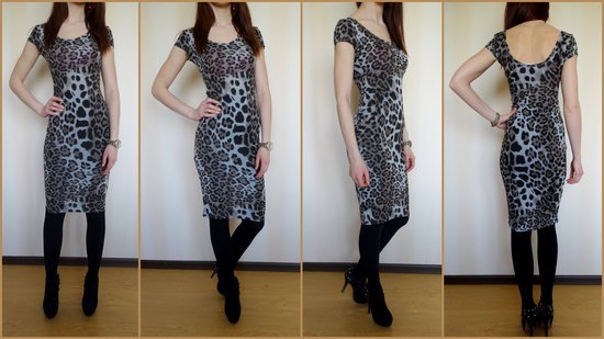 Leopardinio rašto suknelė