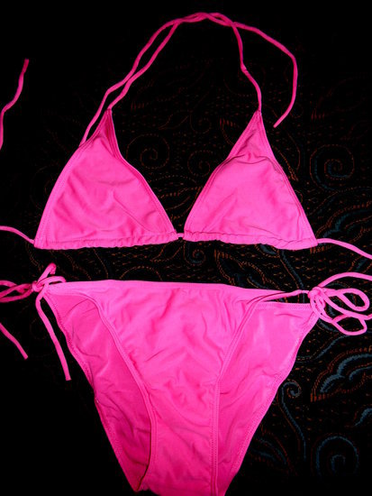 Nauji rožiniai maudymosi kostiumėliai M-L dydis