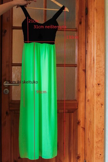 Ryškiai žalia maxi suknelė