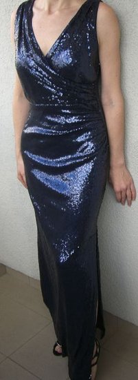 Mėlyna žvynelių vakarinė suknelė S/M