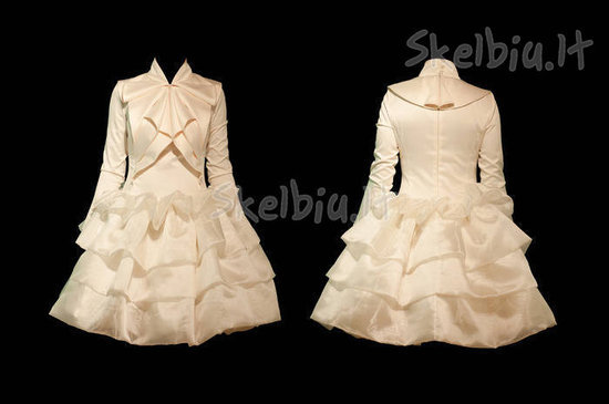 Trumpa vestuvinė suknelė rudenį ar žiemą