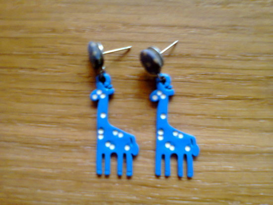 auskarai mėlynos žirafos