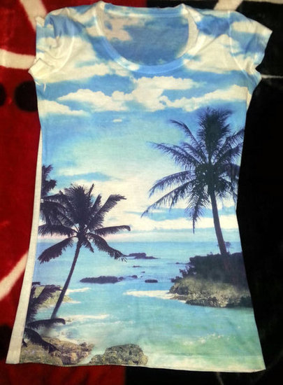 Marškinėliai su palmėmis