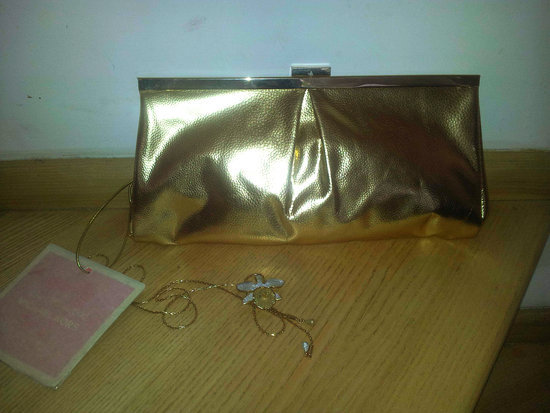 Gold clutch (not leather)