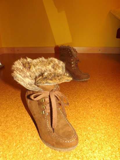 Madingi rusvi žieminiai batai