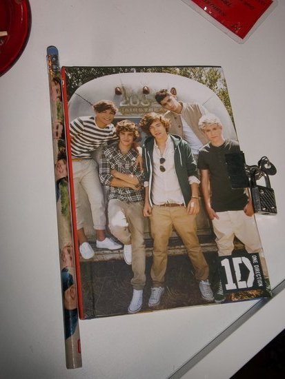 One Direction dienoraštis ir pieštukas. 