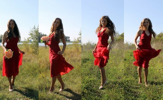 Ilga raudona Vero Moda suknelė
