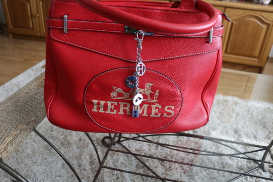 Hermes raudona odinė rankinė