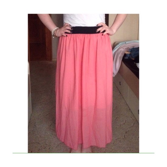 naujas rozinis maxi sijonas