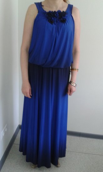 Proginė, ilga, mėlyna suknelė