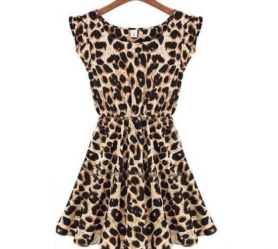 Graži leopardinė suknelė